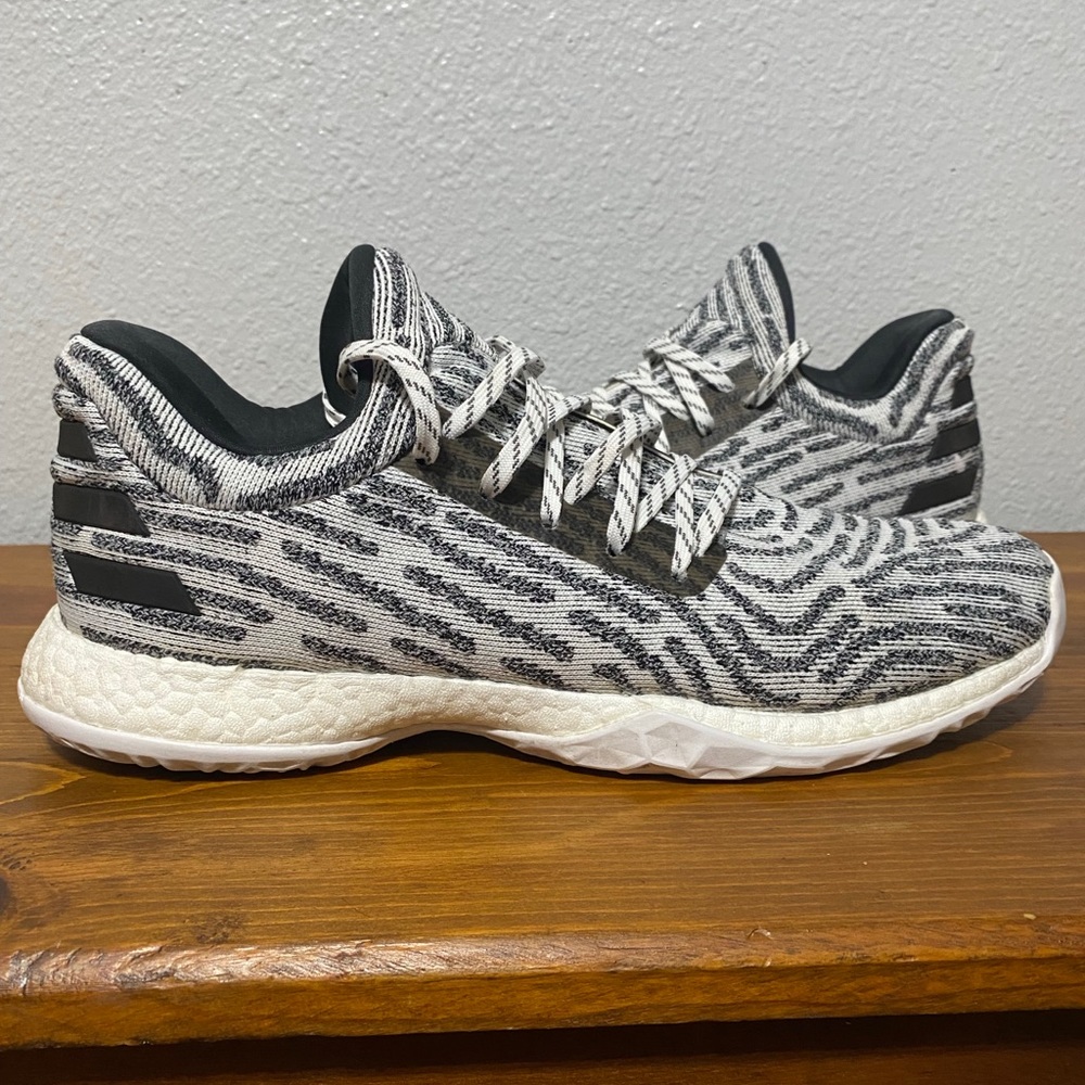 Adidas Harden Vol. 1 LS SIZE 13 Prime knit “BHM” White/Black (AC8407)